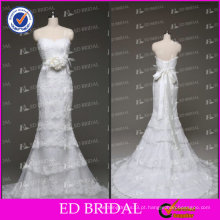 ED Bridal Real Sample Trompete Strapless Sweetheart Lace Appliqued Alibaba Vestido de Noiva